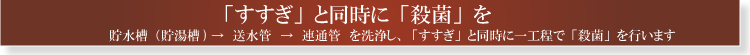 すすぎと同時に殺菌を